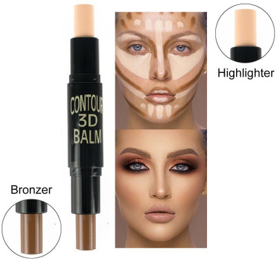 Latixmat 2IN1 Contour And Highlighter Instant Waterproof Makeup Stick  Concealer(beige, 6.2 g)