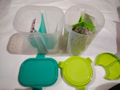 DSRB Plastic Cereal Dispenser  - 1000 ml(Pack of 2, Multicolor)