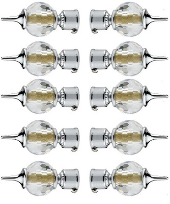 METZO Silver Curtain Knobs, Rod Rail Bracket Metal(Pack of 10)