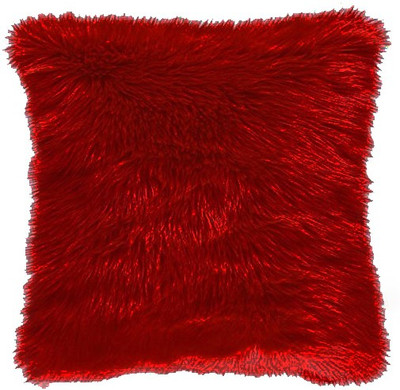 Catchyx Cart Polyester Fibre Solid Cushion Pack of 1(Red)