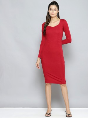 SASSAFRAS Women Bodycon Red Dress