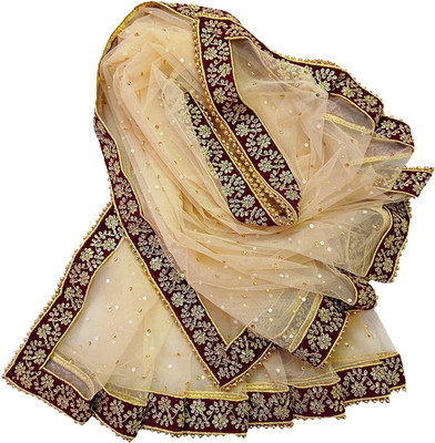 Navti Creations Net Embroidered Women Dupatta