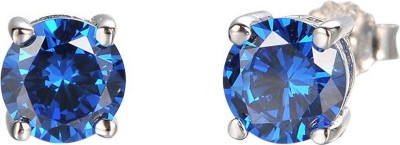 Ornate Jewels 925 Sterling Silver Blue Sapphire Solitaire Daily Wear Stud Earrings For Women Blue Sapphire Sterling Silver Stud Earring