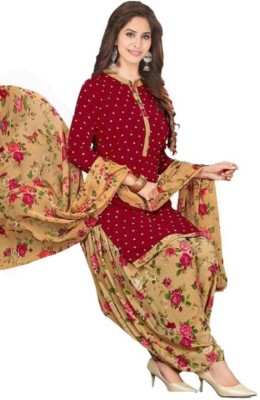 PINK WISH Cotton Blend Printed Salwar Suit Material