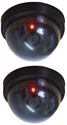 MADDELENA 2 Pcs Dummy CCTV Dome Camera with Blinking Red LED Light Security Camera(1 Channel)