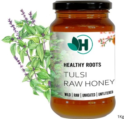 Healthy Roots Tulsi Honey 1Kg Organic Raw Unprocessed ( Pure & Natural)(1 kg)
