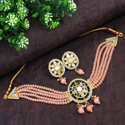 Dhirajart Alloy Gold-plated Multicolor Jewellery Set(Pack of 1)