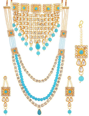 Efulgenz Alloy Blue, Gold, White Jewellery Set(Pack of 1)