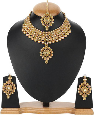 Zcarina Alloy Gold-plated Multicolor Jewellery Set(Pack of 1)