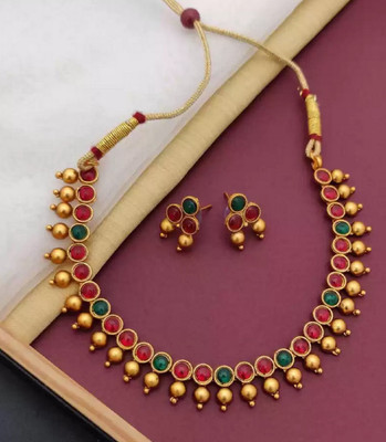 Jewel WORLD Brass, Copper Gold-plated Multicolor Jewellery Set(Pack of 1)