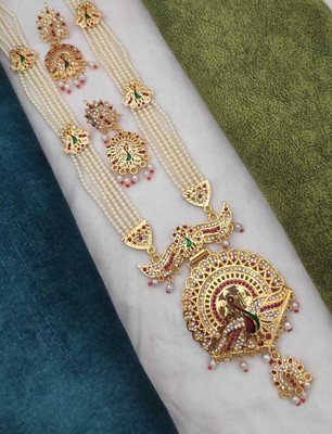 LJJ Alloy Gold-plated White, Gold Jewellery Set(Pack of 1)
