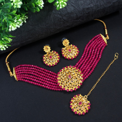 Dhirajart Alloy Gold-plated Multicolor Jewellery Set(Pack of 1)