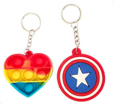 ShopTalk Captain America Shield Single Side With POP it Multi design Assorted Key Chain