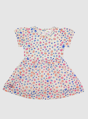 ME N MY Indi Girls Midi/Knee Length Casual Dress(Multicolor, Cap Sleeve)