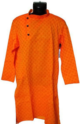 RANJAN Women Floral Print A-line Kurta(Orange)