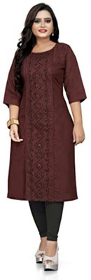 Ladylaz Women Printed A-line Kurta(Maroon)