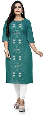 Ladylaz Women Printed A-line Kurta(Green)
