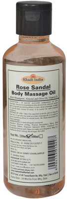 KHADI INDIA Ayurvedic Rose - Sandal Body Massage Oil(210 ml)