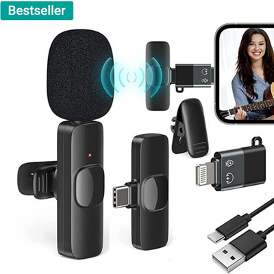 DWH K8 Wireless Collar Mic IPhone/ipad & Type C Supported Microphone Microphone For Rs. 499 @ 90% off