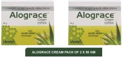 alograce Best Aloe Vera, Vitamin E, Honey Cream (pack of 2) (50+50=100gm)(50 g)