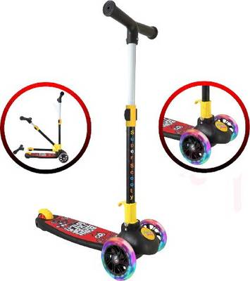 First Play Kick scooter for kids with 4 level height I kids scooty with led PU wheels