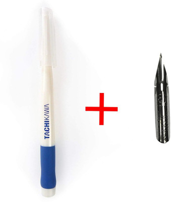 Tachikawa Comic Pen Nib Holder With Nib Model TP40 - Pearl White + Cap Calligraphy(Ink Color - Multicolor)