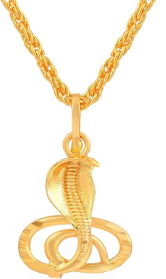 Zumrut Gold Plated Brass Naag/Snake Kaal Sarp Dosh Nivaran Pendant With Chain Necklace Gold-plated Brass Pendant