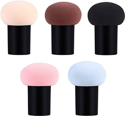 Scheibe 5 Pcs Mushroom Head Beauty Blender Soft Powder Puff Multicolor - (Pack of 5)