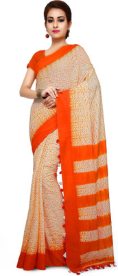 Mystory Self Design Handloom Cotton Linen Saree(Multicolor)