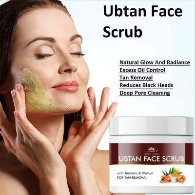 INTIMIFY Ubtan Scrub for Face with Turmeric & Walnut for Tan Removal All Types of Skin Scrub(100 g)