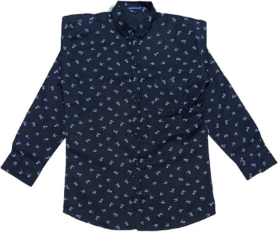 WESTDALE Boys Printed Casual Black Shirt