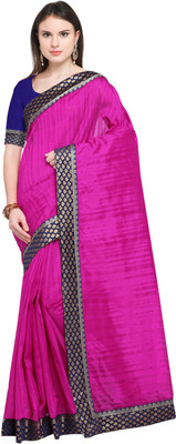 Divastri Solid/Plain Bollywood Art Silk Saree(Magenta)