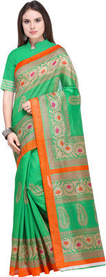 Divastri Printed Bollywood Art Silk Saree(Green)