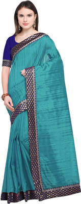 Divastri Solid/Plain Bollywood Art Silk Saree(Light Blue)
