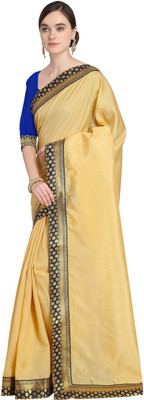 Divastri Solid/Plain Bollywood Art Silk Saree(Dark Blue)
