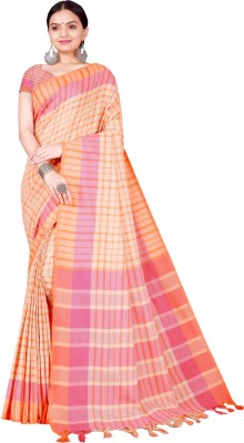 Suntex Applique Bhagalpuri Art Silk Saree(Orange)