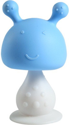 CHILD CHIC Mushroom Shape Baby Teether with Rattle Made of Food Grade Silicone Teether(Blue)