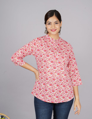 acks Casual Printed Women Pink Top