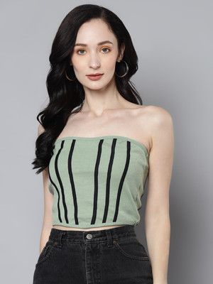 SASSAFRAS Casual Solid Women Green Top