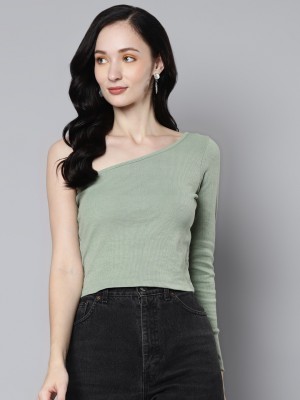 SASSAFRAS Casual Solid Women Green Top