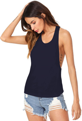 THE BLAZZE Casual Solid Women Blue Top
