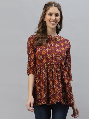 Stylum Casual Printed Women Brown Top