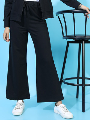 Tokyo Talkies Solid Women Black Track Pants