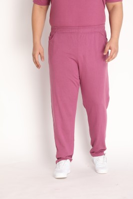 CHKOKKO Solid Men Pink Track Pants