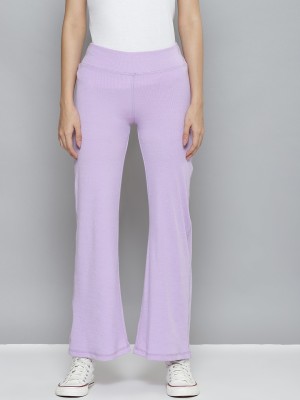 SASSAFRAS Solid Women Purple Track Pants