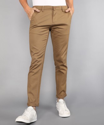 METRONAUT Slim Fit Men Cotton Blend Brown Trousers