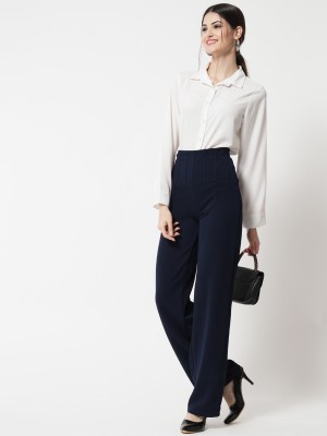 KOTTY Regular Fit Women Dark Blue Trousers