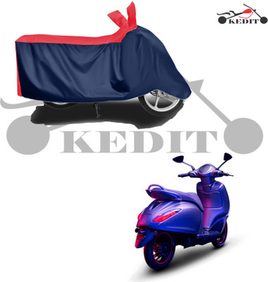 KEDIT Two Wheeler Cover for Bajaj(New Chetak, Red, Blue)