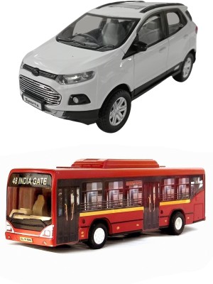 amisha gift gallery Combo of Pull Back Action EcoSport with School Bus Model Toy Car for Kids and Boys (Color May Vary)(Multicolor, Pack of: 1)