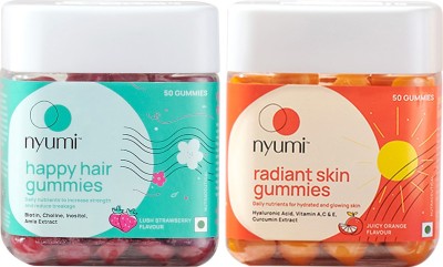 Nyumi Beauty Essential Combo| For Glowing Skin & Hair Growth| With Biotin & Vitamin C(2 x 50 No)